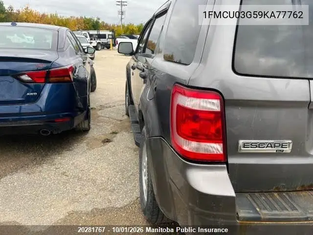 2009 FORD ESCAPE VIN 1FMCU03G59KA77762 — фото 3