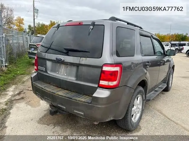 2009 FORD ESCAPE VIN 1FMCU03G59KA77762 — фото 4