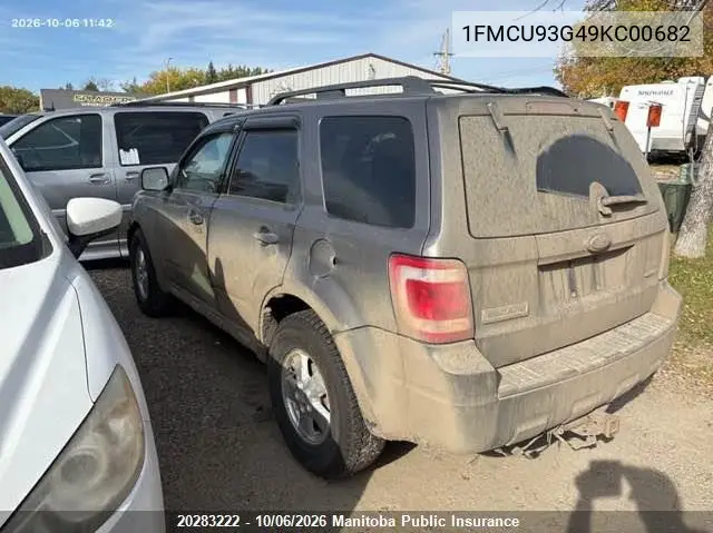 2009 FORD ESCAPE VIN 1FMCU93G49KC00682 — фото 3