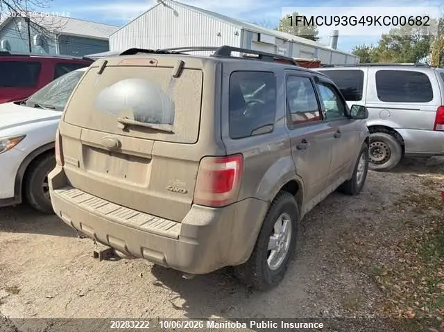 2009 FORD ESCAPE VIN 1FMCU93G49KC00682 — фото 4