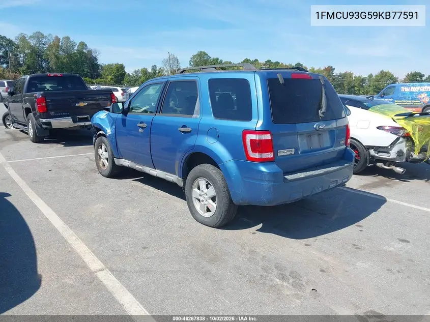2009 FORD ESCAPE VIN 1FMCU93G59KB77591 — фото 3