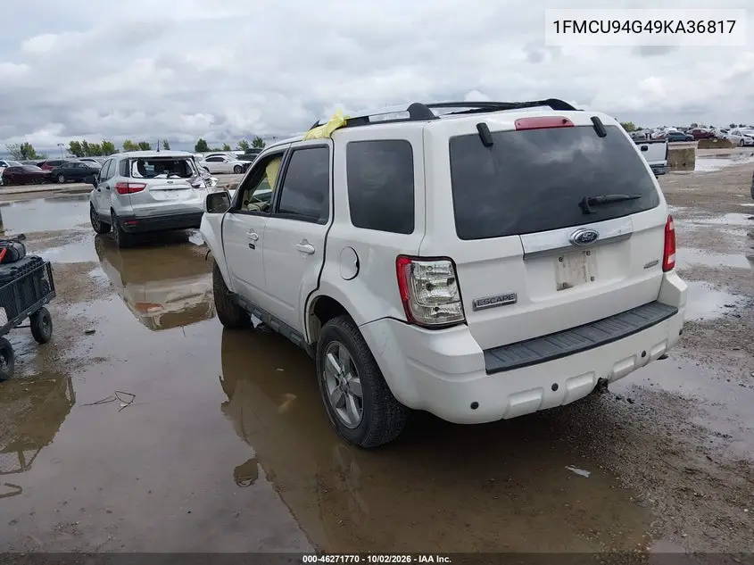 2009 FORD ESCAPE VIN 1FMCU94G49KA36817 — фото 3