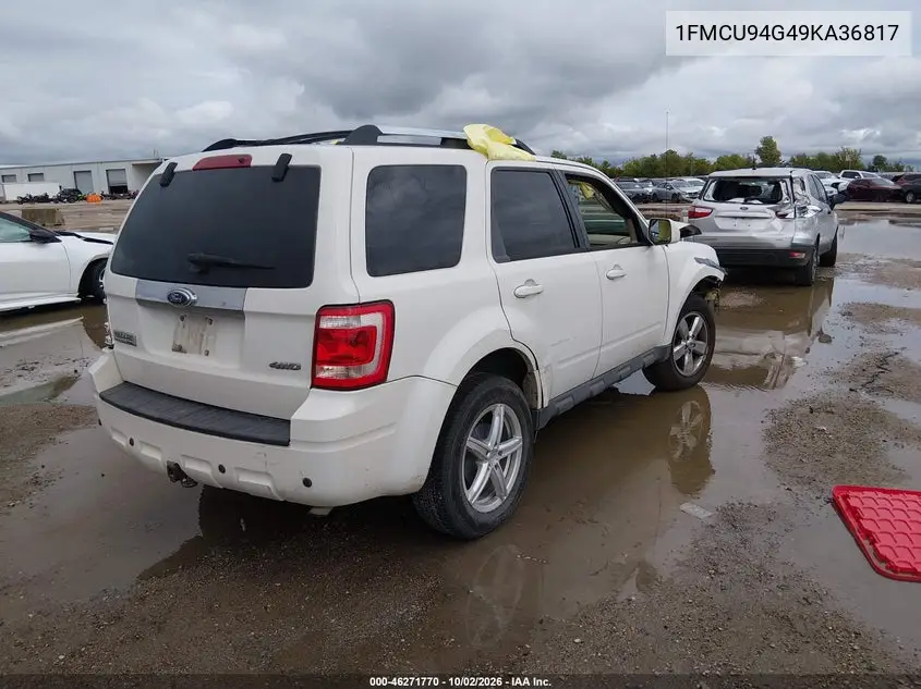 2009 FORD ESCAPE VIN 1FMCU94G49KA36817 — фото 4