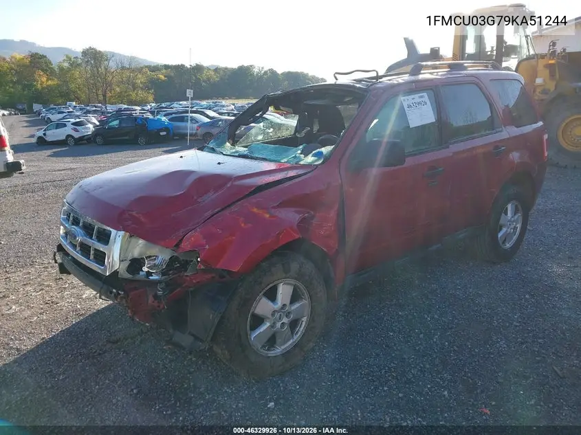 2009 FORD ESCAPE VIN 1FMCU03G79KA51244 — фото 2