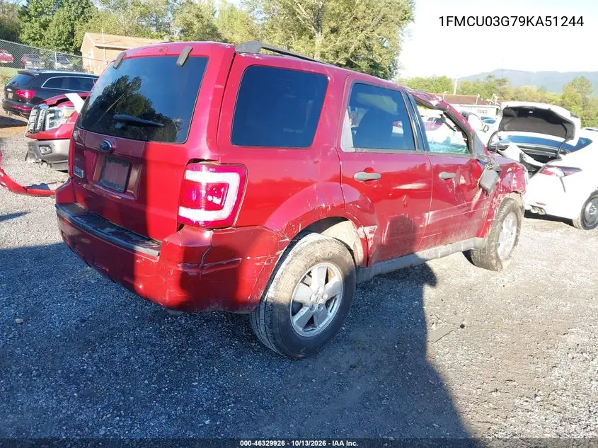 2009 FORD ESCAPE VIN 1FMCU03G79KA51244 — фото 4