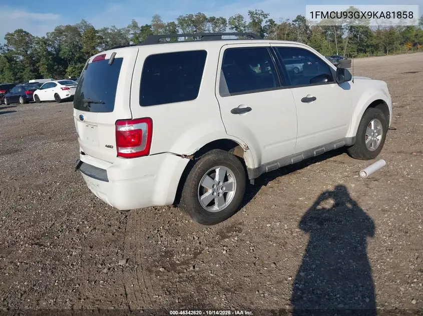 2009 FORD ESCAPE VIN 1FMCU93GX9KA81858 — фото 4