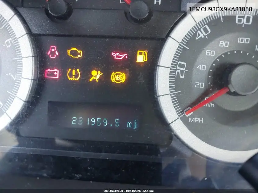 2009 FORD ESCAPE VIN 1FMCU93GX9KA81858 — фото 7