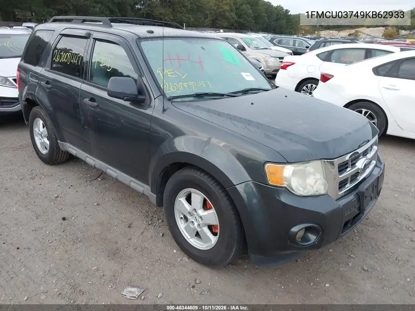FORD ESCAPE 2009, VIN 1FMCU03749KB62933