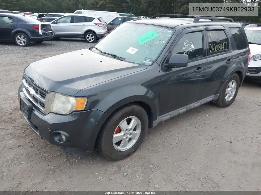 2009 FORD ESCAPE VIN 1FMCU03749KB62933 — фото 2