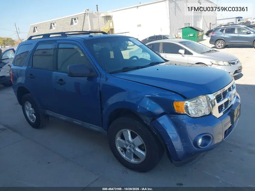 FORD ESCAPE 2009, VIN 1FMCU03759KC03361