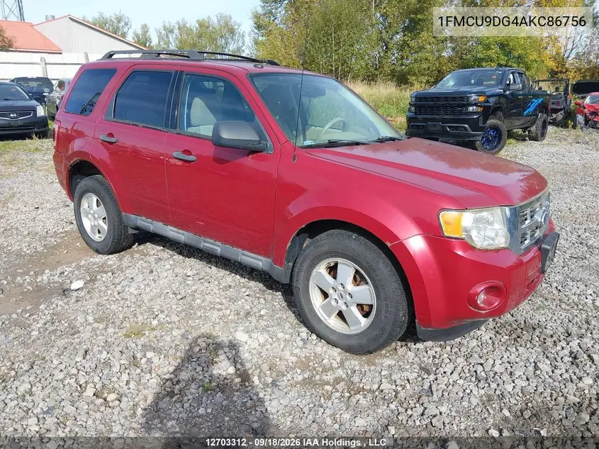 FORD ESCAPE 2010, VIN 1FMCU9DG4AKC86756