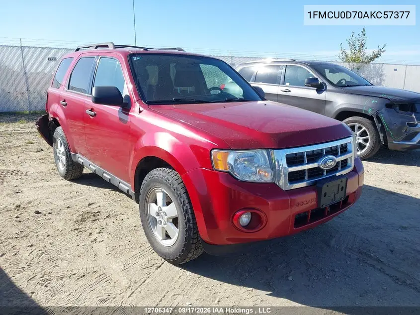 FORD ESCAPE 2010, VIN 1FMCU0D70AKC57377