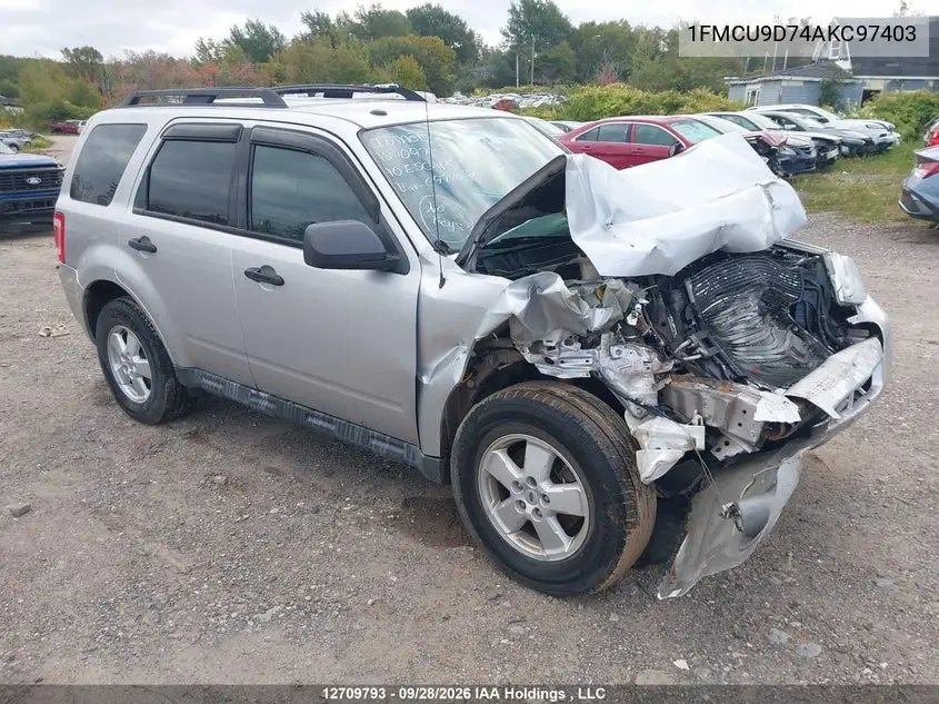 FORD ESCAPE 2010, VIN 1FMCU9D74AKC97403
