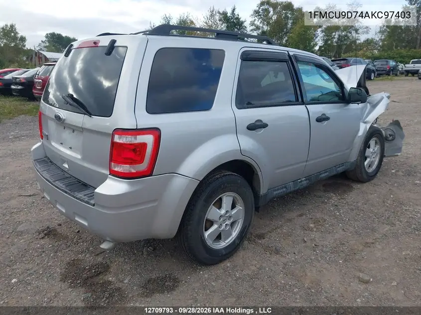 2010 FORD ESCAPE VIN 1FMCU9D74AKC97403 — фото 4