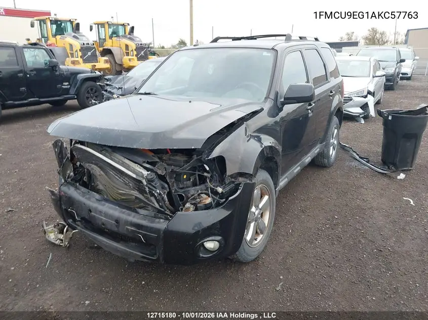 2010 FORD ESCAPE VIN 1FMCU9EG1AKC57763 — фото 2