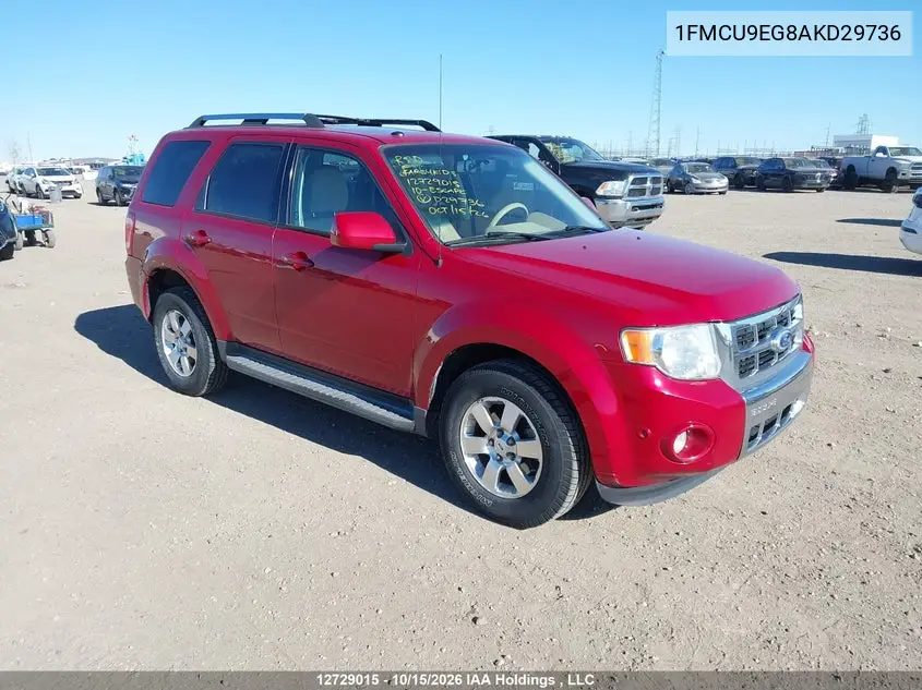 FORD ESCAPE 2010, VIN 1FMCU9EG8AKD29736