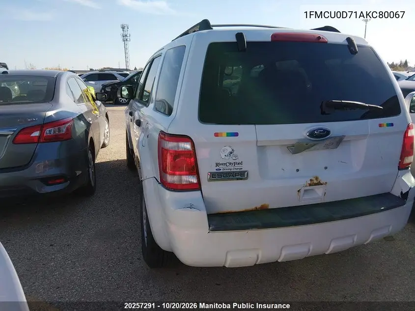 FORD ESCAPE 2010, VIN 1FMCU0D71AKC80067