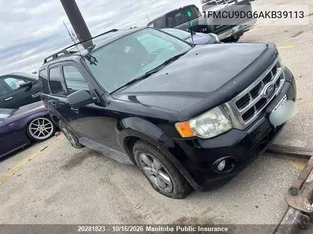 FORD ESCAPE 2010, VIN 1FMCU9DG6AKB39113