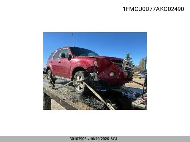 FORD ESCAPE 2010, VIN 1FMCU0D77AKC02490