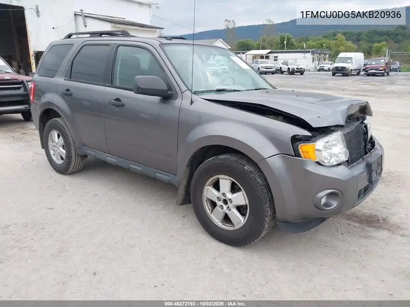 FORD ESCAPE 2010, VIN 1FMCU0DG5AKB20936