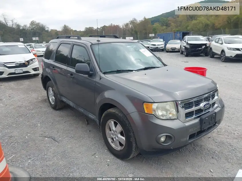 FORD ESCAPE 2010, VIN 1FMCU0D78AKD48171