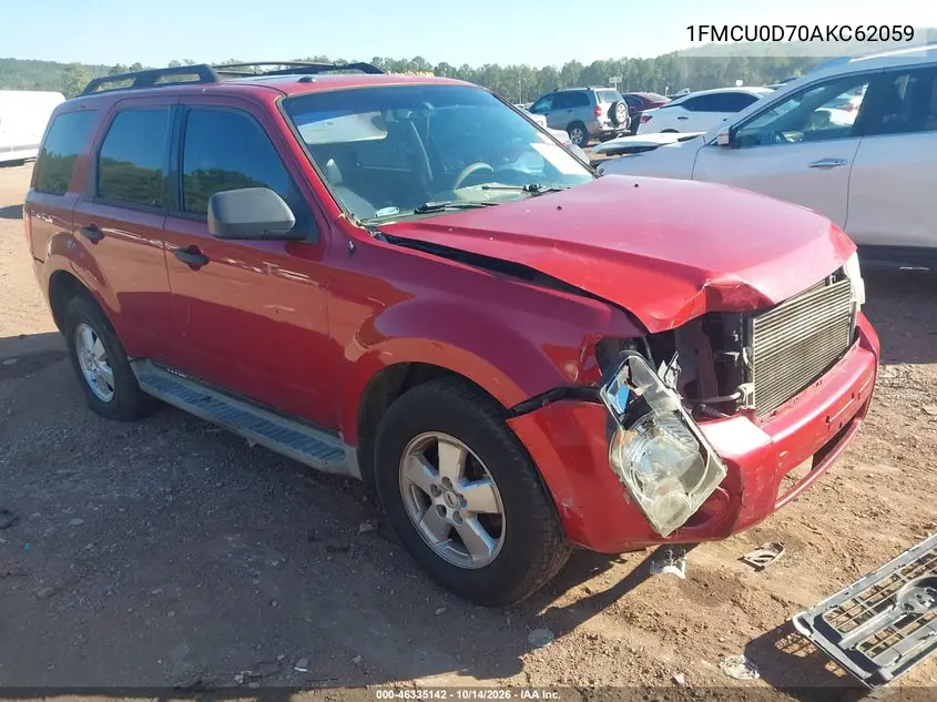 FORD ESCAPE 2010, VIN 1FMCU0D70AKC62059
