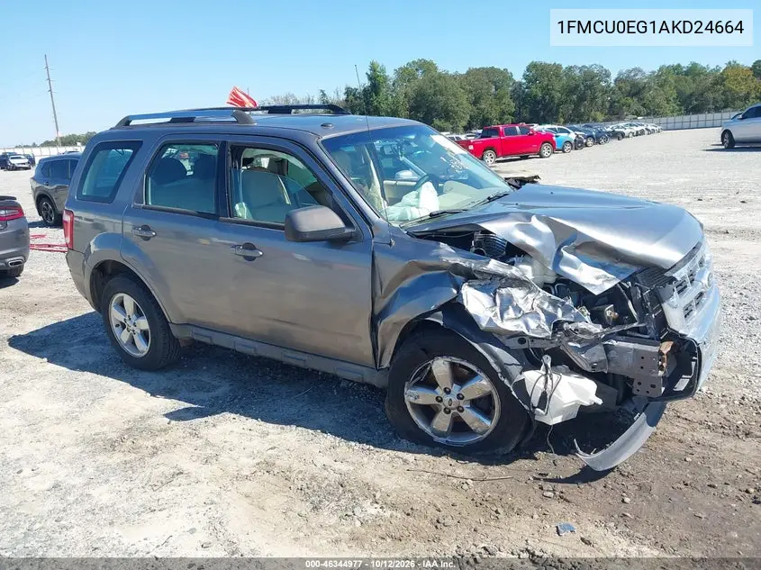 FORD ESCAPE 2010, VIN 1FMCU0EG1AKD24664
