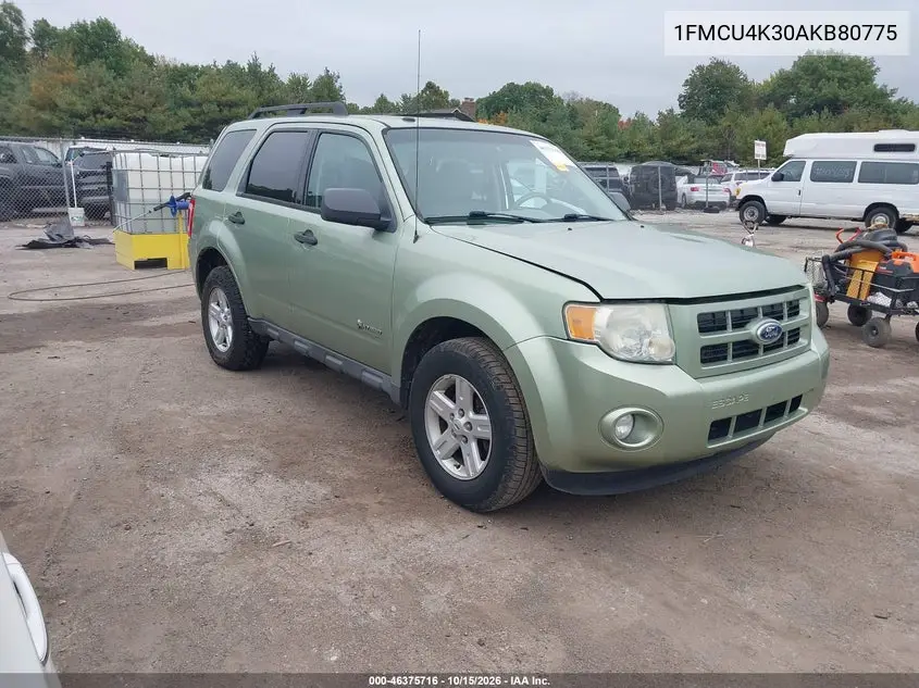 FORD ESCAPE 2010, VIN 1FMCU4K30AKB80775