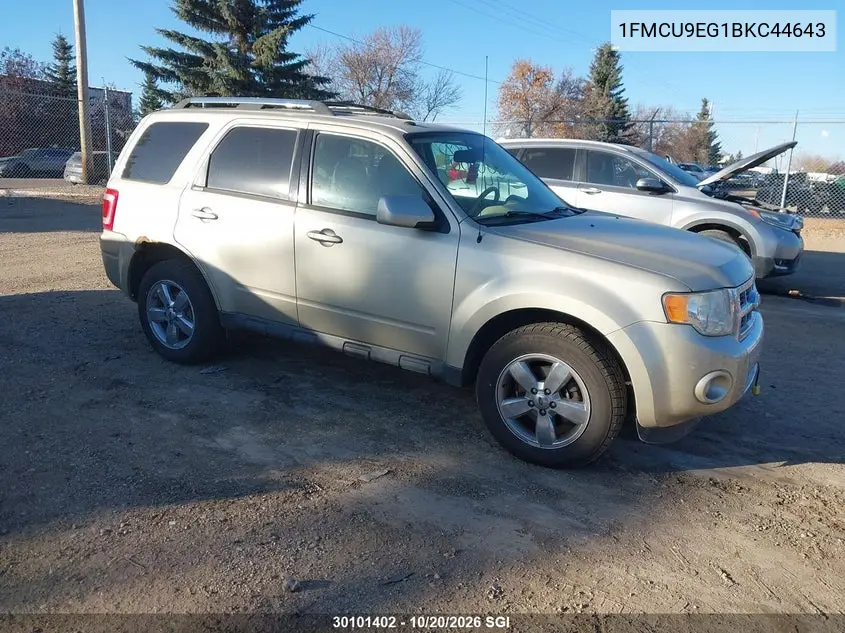 FORD ESCAPE 2011, VIN 1FMCU9EG1BKC44643