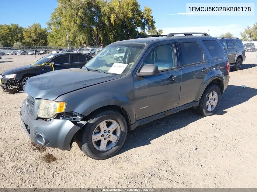 2011 FORD ESCAPE VIN 1FMCU5K32BKB86178 — фото 2
