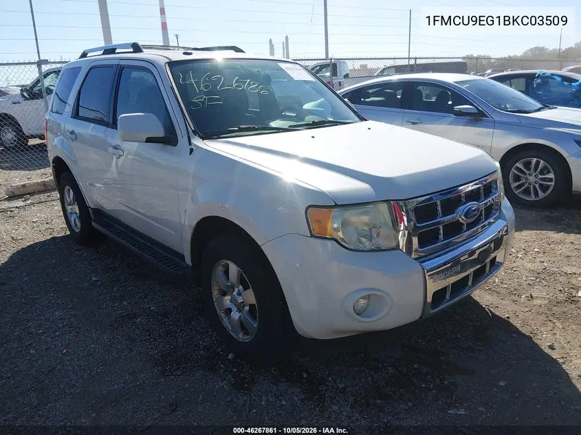 FORD ESCAPE 2011, VIN 1FMCU9EG1BKC03509