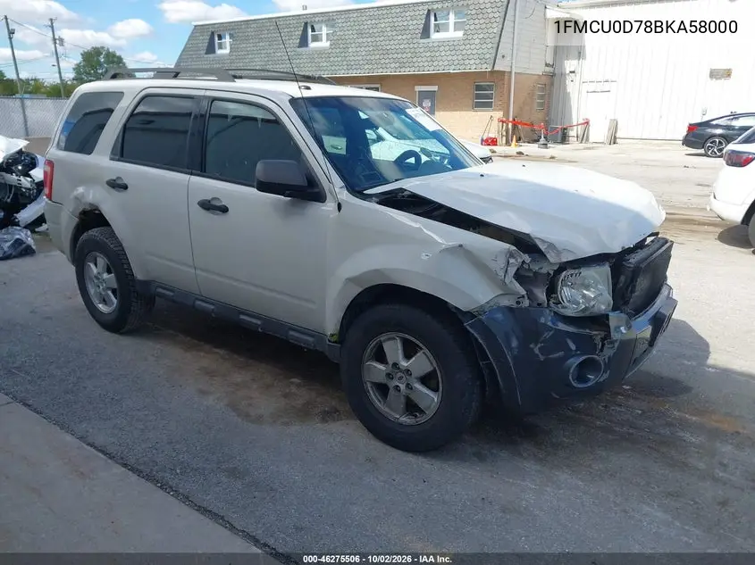FORD ESCAPE 2011, VIN 1FMCU0D78BKA58000