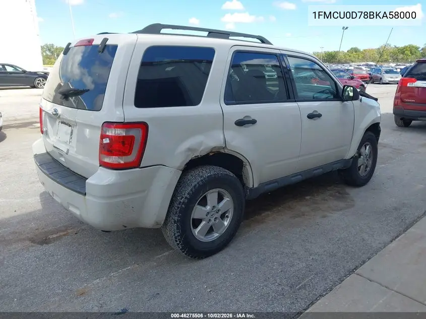 2011 FORD ESCAPE VIN 1FMCU0D78BKA58000 — фото 4
