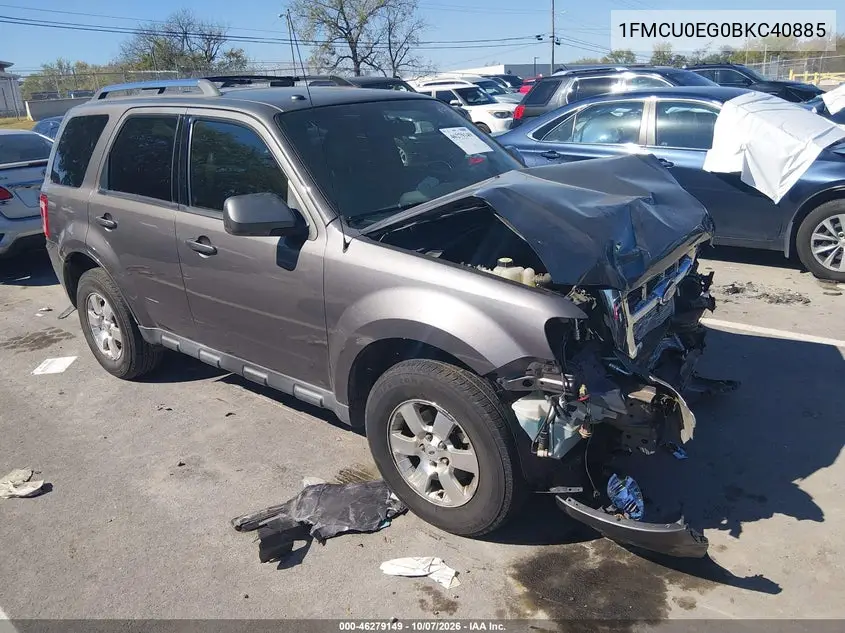 FORD ESCAPE 2011, VIN 1FMCU0EG0BKC40885