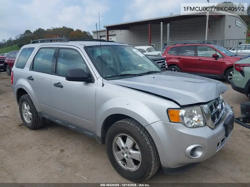 FORD ESCAPE 2011, VIN 1FMCU0C77BKC40692