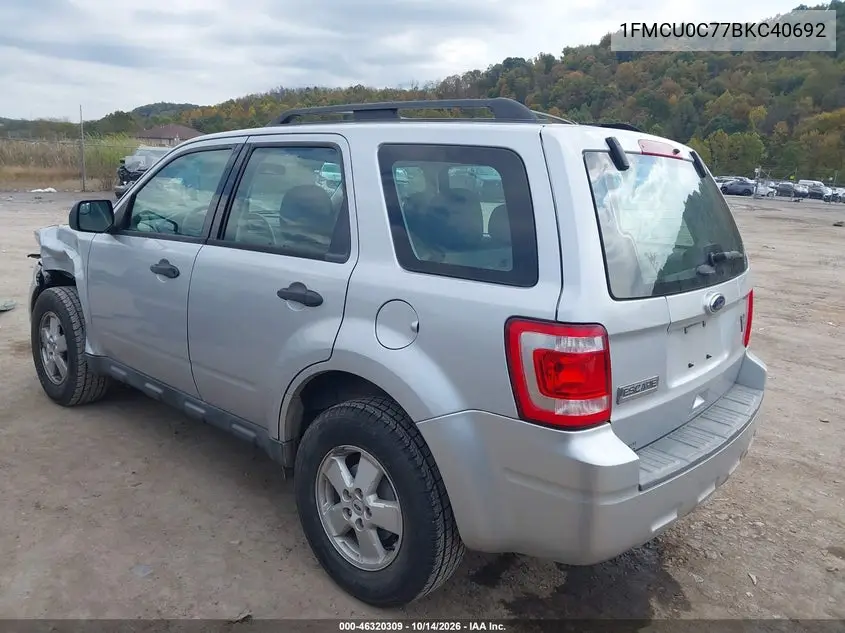 2011 FORD ESCAPE VIN 1FMCU0C77BKC40692 — фото 3