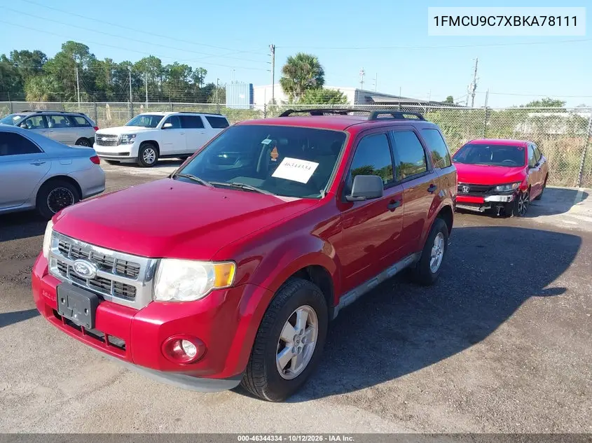 2011 FORD ESCAPE VIN 1FMCU9C7XBKA78111 — фото 2