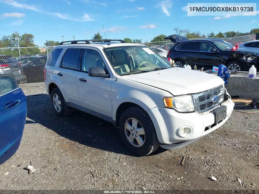 FORD ESCAPE 2011, VIN 1FMCU9DGXBKB19738