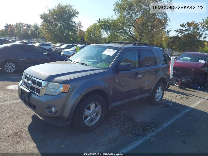 2011 FORD ESCAPE VIN 1FMCU9DG2BKA42122 — фото 2