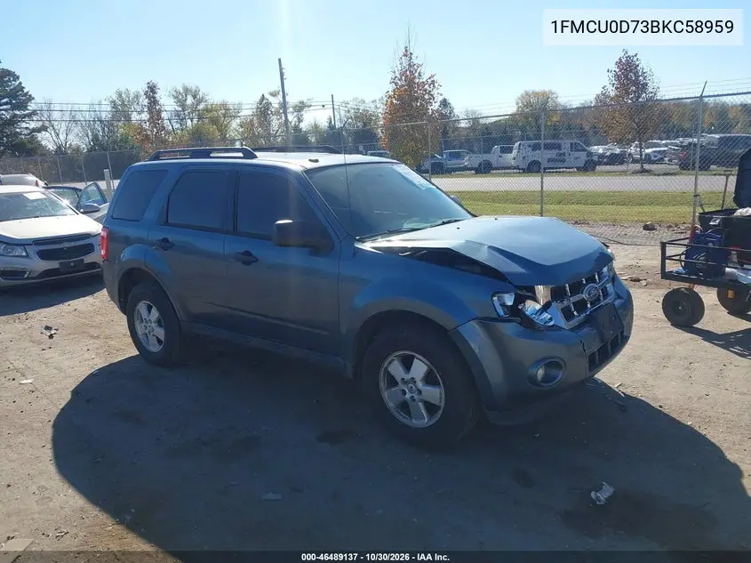 FORD ESCAPE 2011, VIN 1FMCU0D73BKC58959