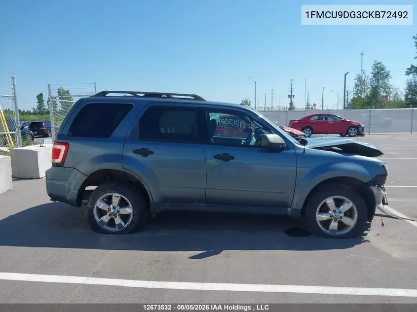 2012 FORD ESCAPE VIN 1FMCU9DG3CKB72492 — фото 13