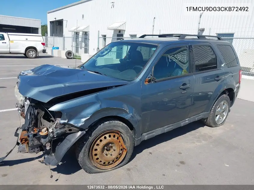 2012 FORD ESCAPE VIN 1FMCU9DG3CKB72492 — фото 14