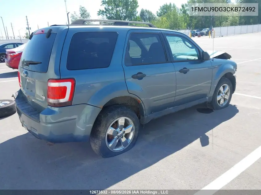 2012 FORD ESCAPE VIN 1FMCU9DG3CKB72492 — фото 4