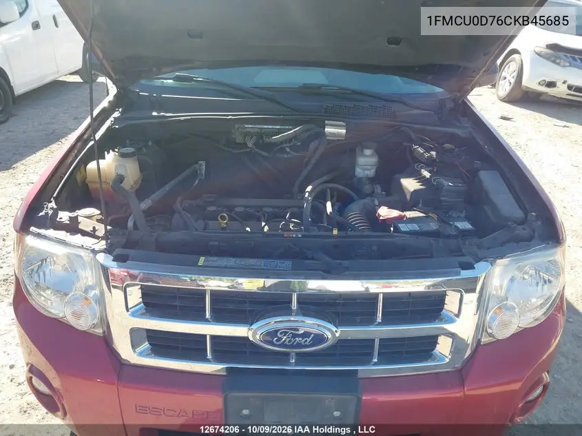 2012 FORD ESCAPE VIN 1FMCU0D76CKB45685 — фото 10