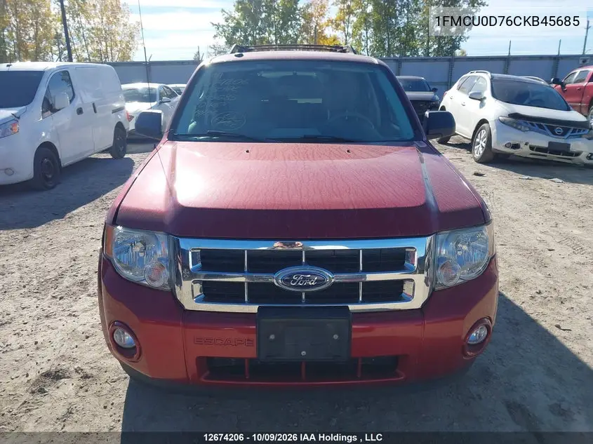 2012 FORD ESCAPE VIN 1FMCU0D76CKB45685 — фото 12
