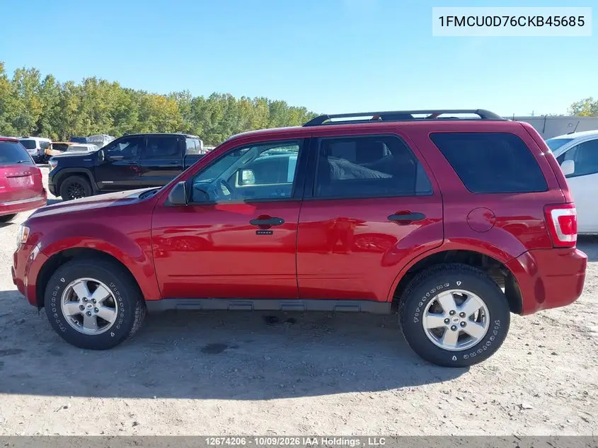 2012 FORD ESCAPE VIN 1FMCU0D76CKB45685 — фото 14