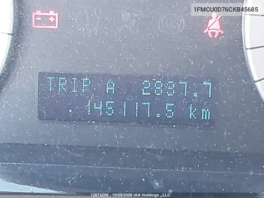 2012 FORD ESCAPE VIN 1FMCU0D76CKB45685 — фото 15
