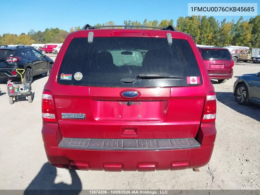 2012 FORD ESCAPE VIN 1FMCU0D76CKB45685 — фото 16