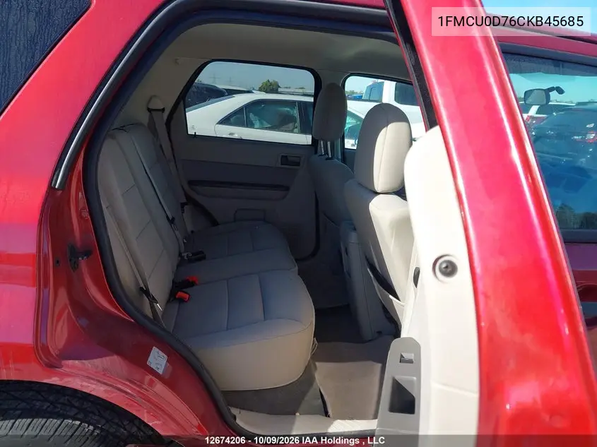 2012 FORD ESCAPE VIN 1FMCU0D76CKB45685 — фото 8