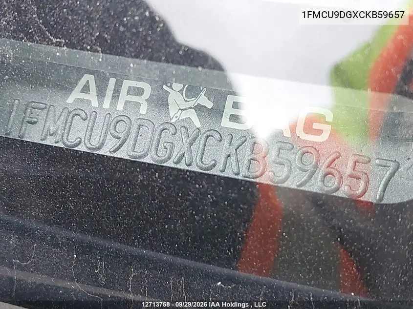 2012 FORD ESCAPE VIN 1FMCU9DGXCKB59657 — фото 19